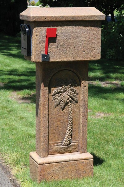 Cement Palm Tree Mailbox Made in America Garden Decor